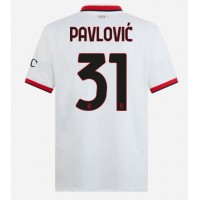 AC Milan Strahinja Pavlovic #31 Fotballklær Bortedrakt 2024-25 Kortermet